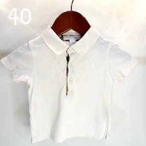 White Burberry Polo Shirt - Size 12M